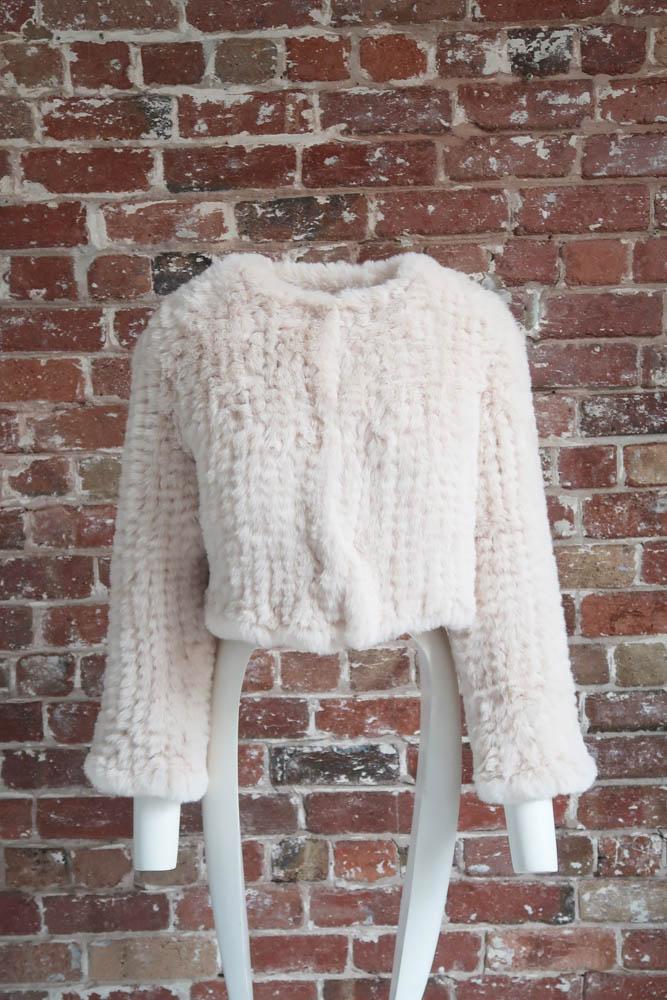 Macie Faux Jacket Long Sleeve in Pearl - Mode & Affaire