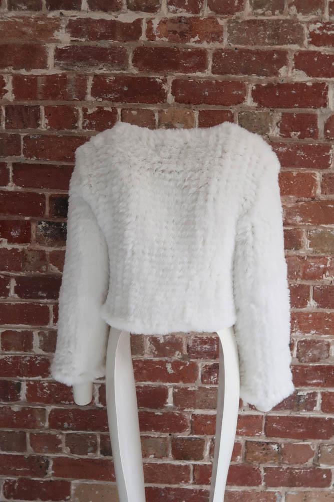 Macie Faux Jacket Long Sleeve in Snow - Mode & Affaire