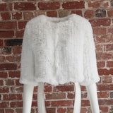 Macie Faux 3/4 Jacket in Snow - Mode & Affaire
