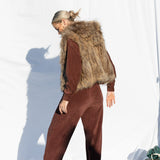 Alba Hooded Vest in Natural - Mode & Affaire