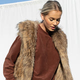Alba Hooded Vest in Natural - Mode & Affaire