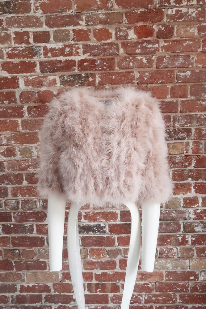 Plume Real Feather Jacket in Blush - Mode & Affaire