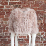 Plume Real Feather Jacket in Blush - Mode & Affaire