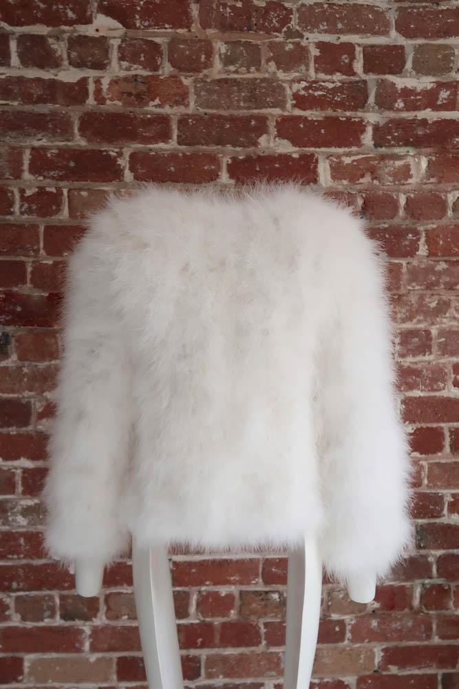 Saville Marabou Jacket in Snow - Mode & Affaire