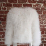 Saville Marabou Jacket in Snow - Mode & Affaire