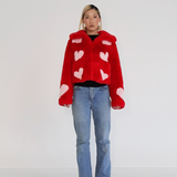 Queen Of Hearts Cropped Jacket Ruby