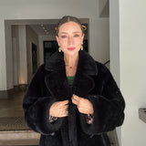 Willow Black Faux Fur Coat