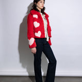 Queen Of Hearts Cropped Jacket Ruby