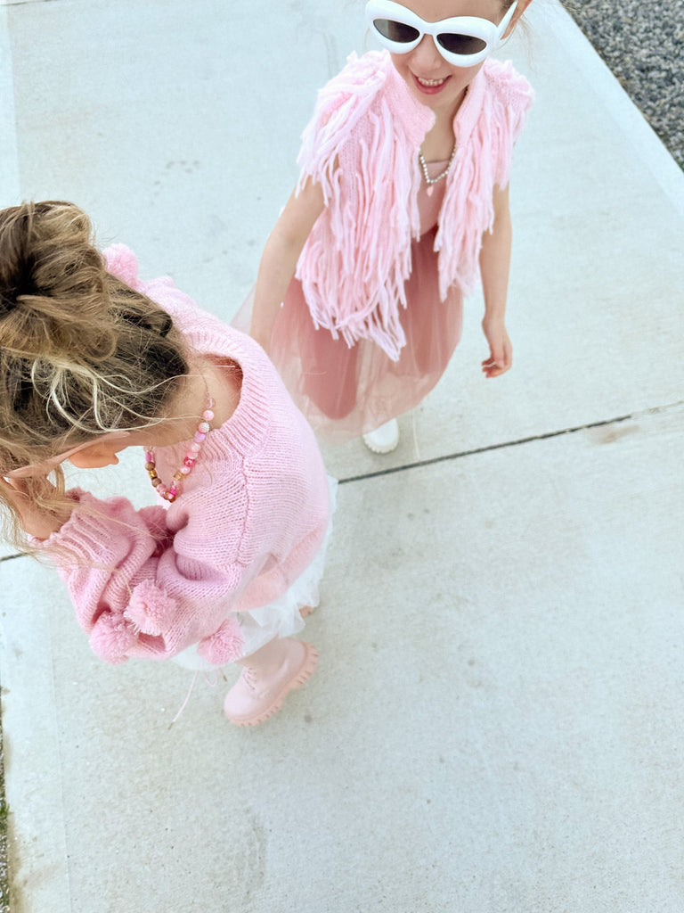 Kids Tassel Vest in Pink - Mode & Affaire
