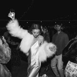 Elodie Cropped Fur Jacket in Snow