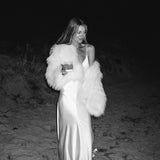 Elodie Cropped Fur Jacket in Snow