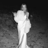 Elodie Cropped Fur Jacket in Snow