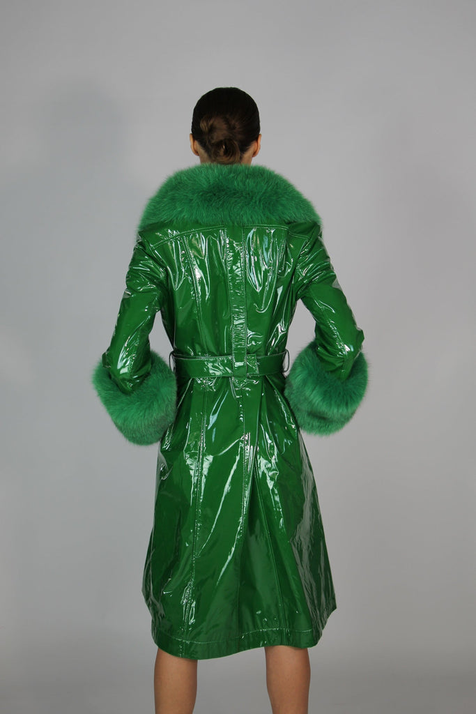 London Patent Coat in Jade - Mode & Affaire