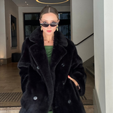 Willow Black Faux Fur Coat