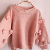 Pom Pom Sweater in Dusty Pink
