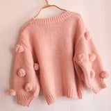 Pom Pom Sweater in Dusty Pink