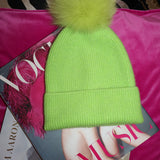 Angora Cashmere Beanie Neon
