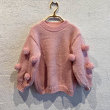 Pom Pom Sweater in Peony - Mode & Affaire