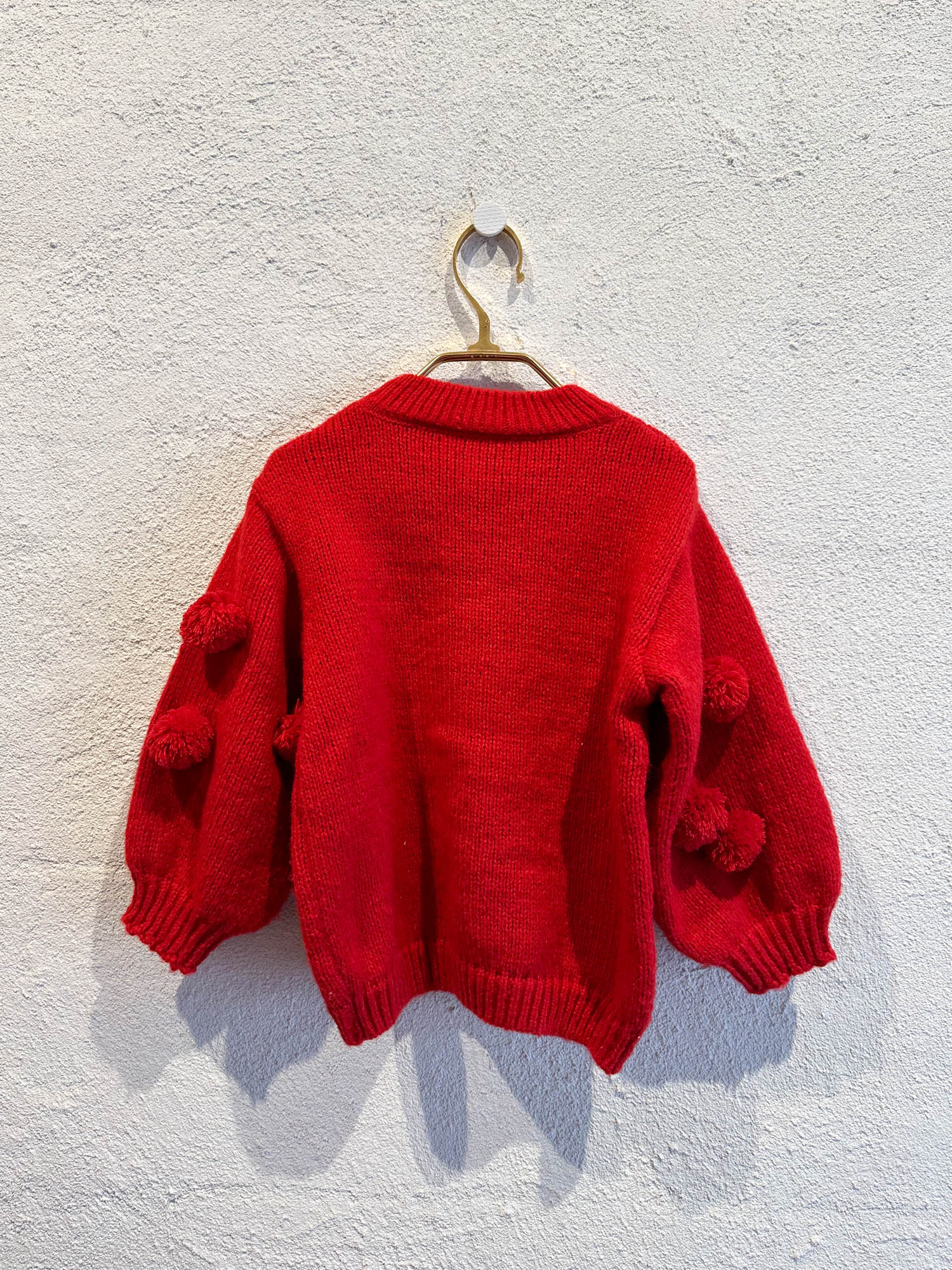 Pom Pom Sweater in Cherry - Mode & Affaire