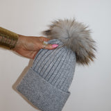 Angora Beanie Silver Fox