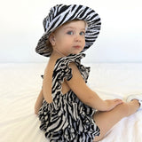 Zebra Linen Romper