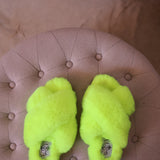 Lexi Fluffy Slippers in Neon