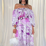 Lilac Dreams Puff Sleeve Dress - Mode & Affaire