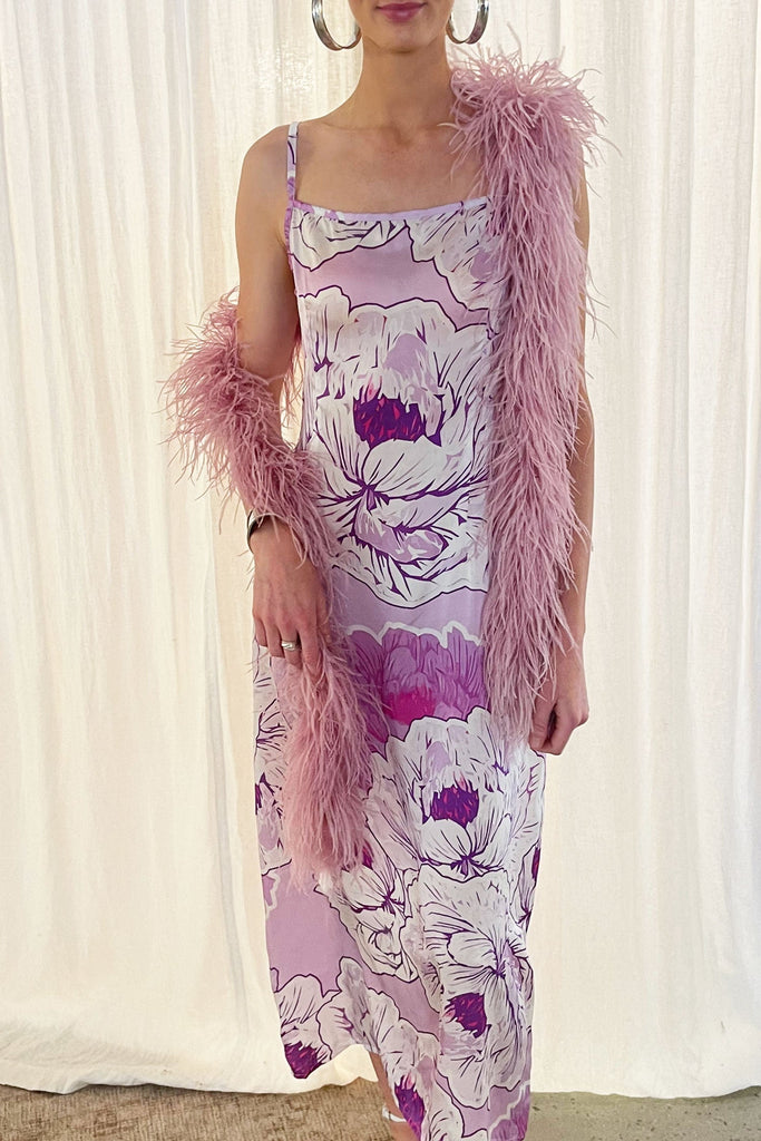 Lilac Dreams Long Silk Slip Dress - Mode & Affaire