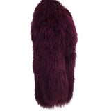 Louvre Mongolian Fur Coat in Merlot