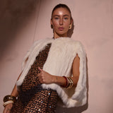 Aimer White Bridal Cape in Snow