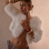 Plume Winter Wedding Jacket in Snow