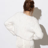 Laci White Fur Jacket in Snow