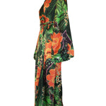 Peacock Palm Silk Robe - Mode & Affaire