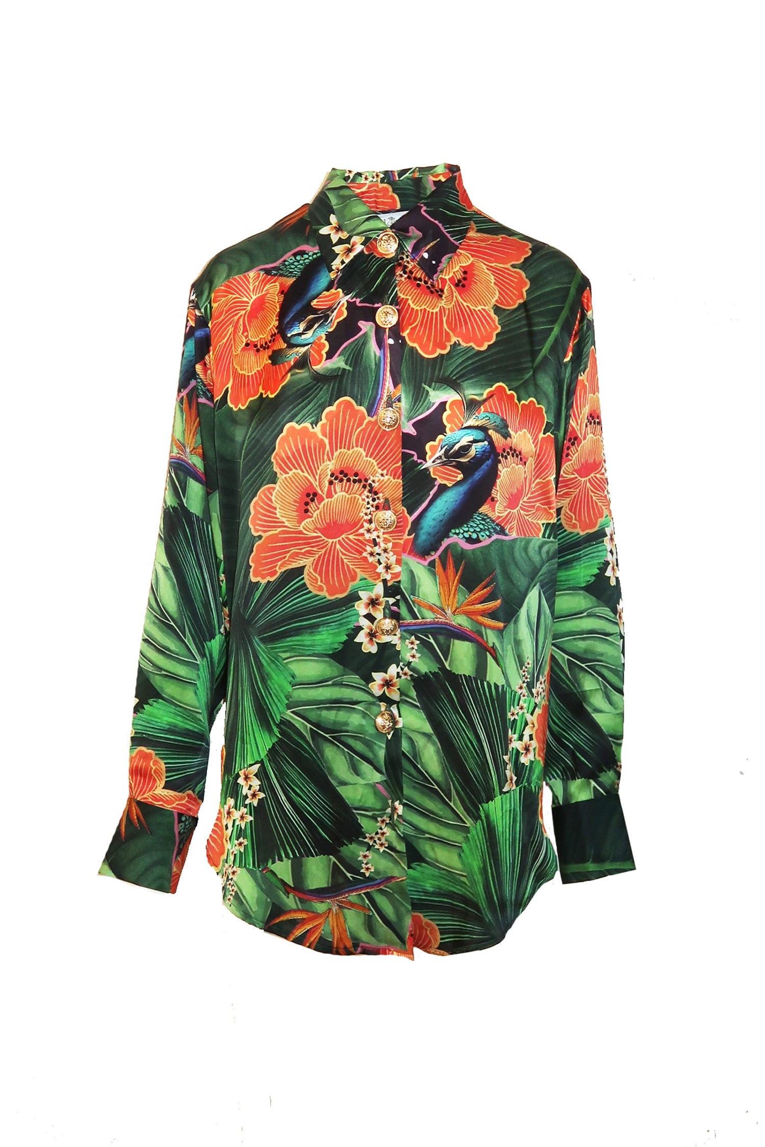 Peacock Palm Silk Shirt - Mode & Affaire