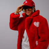 Queen Of Hearts Faux Coat Reverse
