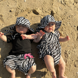 Zebra Linen Romper