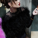 Black Ostrich Feather Bandeaux