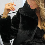 High Society Faux Fur Jacket in Black - Mode & Affaire