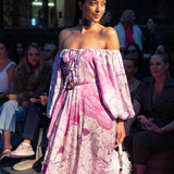 Lilac Puff Sleeve Dress - Mode & Affaire