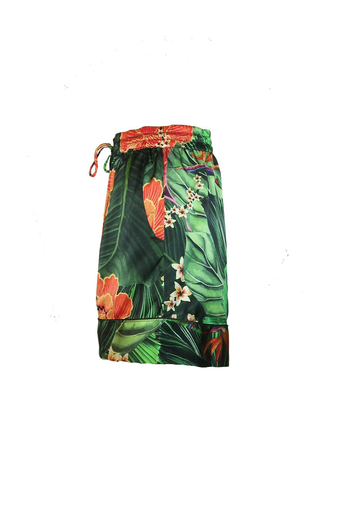 Peacock Palm Silk Shorts - Mode & Affaire