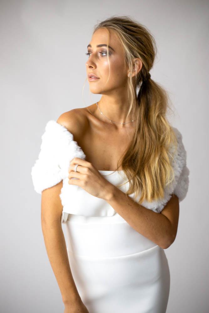 Macie Faux Bolero in Snow - Mode & Affaire