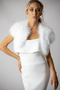 Plume Bridesmaid Bolero in Snow - Mode & Affaire