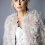 Plume Real Feather Jacket in Blush - Mode & Affaire