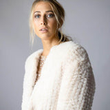Macie Faux Jacket Long Sleeve in Pearl - Mode & Affaire