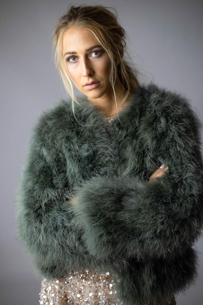 Saville Feather Bomber in Moss - Mode & Affaire
