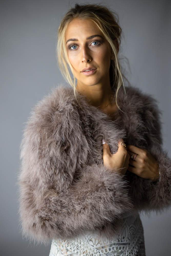 Valentina Feather Jacket Portobello - Mode & Affaire