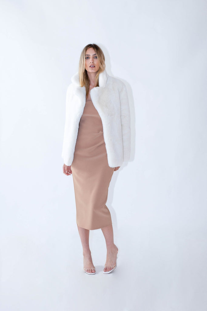 Astrid Faux Jacket in Snow - Mode & Affaire