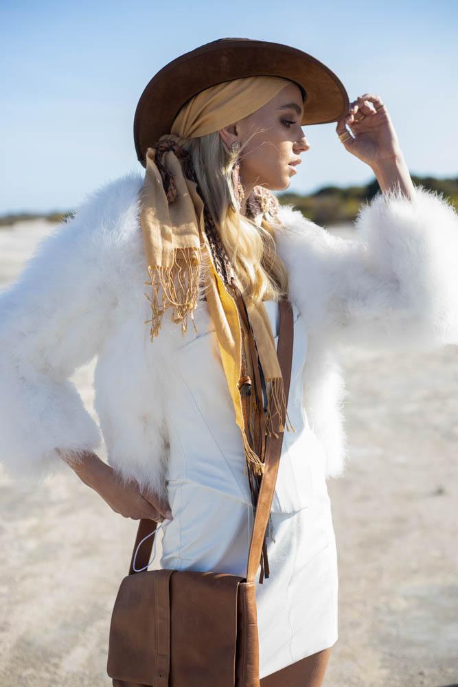 Valentina Feather Jacket Snow - Mode & Affaire