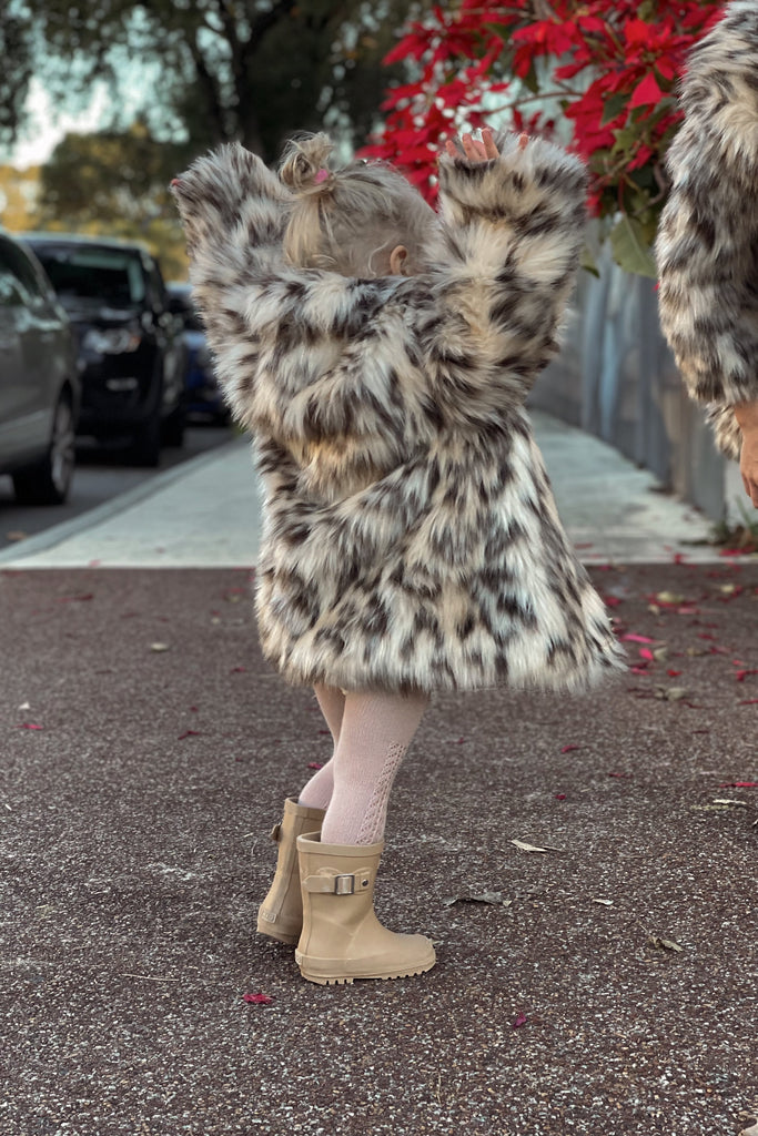 Kids Mimi Faux Leopard Coat - Mode & Affaire