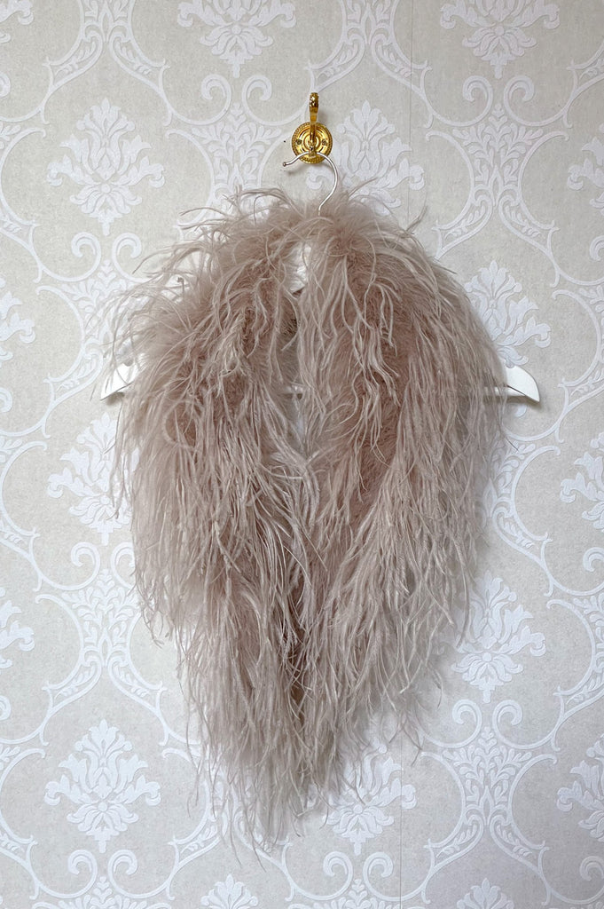 Delphine Ostrich Feather Collar Blush - Mode & Affaire
